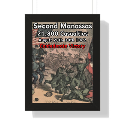 Historical Battle of Second Manassas Framed Poster