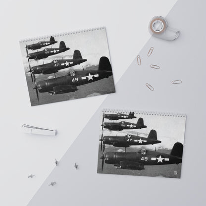 Vintage Black and White World War 2 Aircraft Calendar