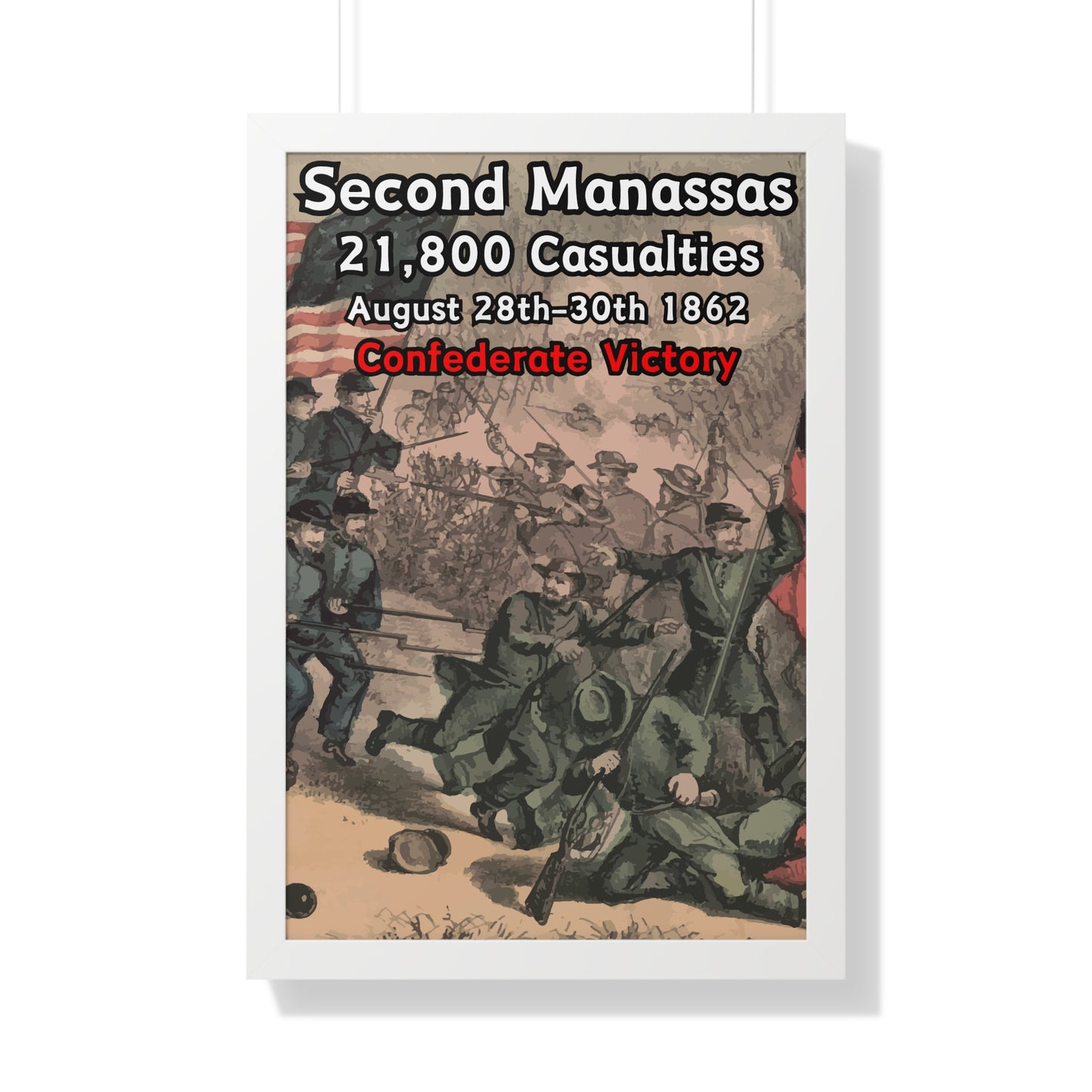 Historical Battle of Second Manassas Framed Poster