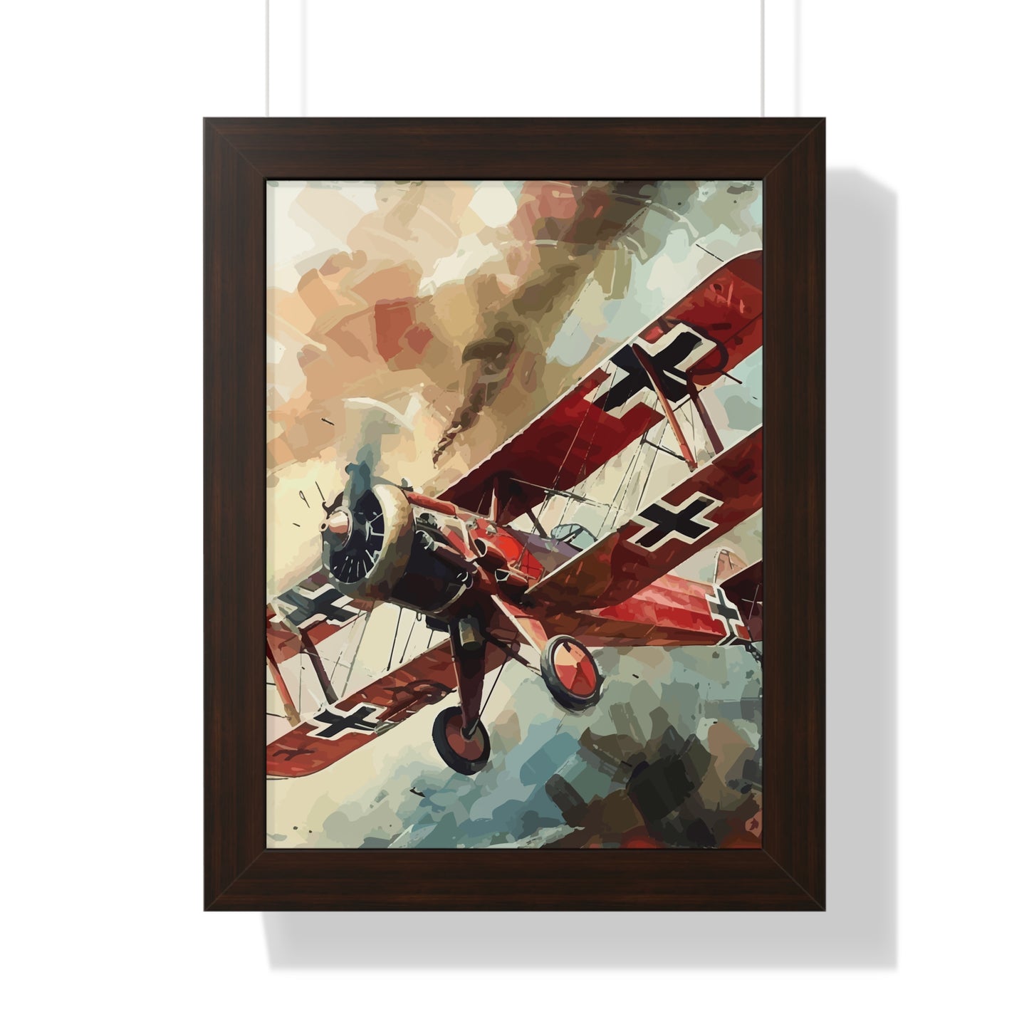 Gerahmtes Poster Red Baron Flugzeug