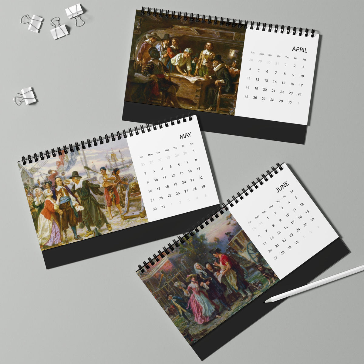 Colonial America 2027 Desktop Calendar