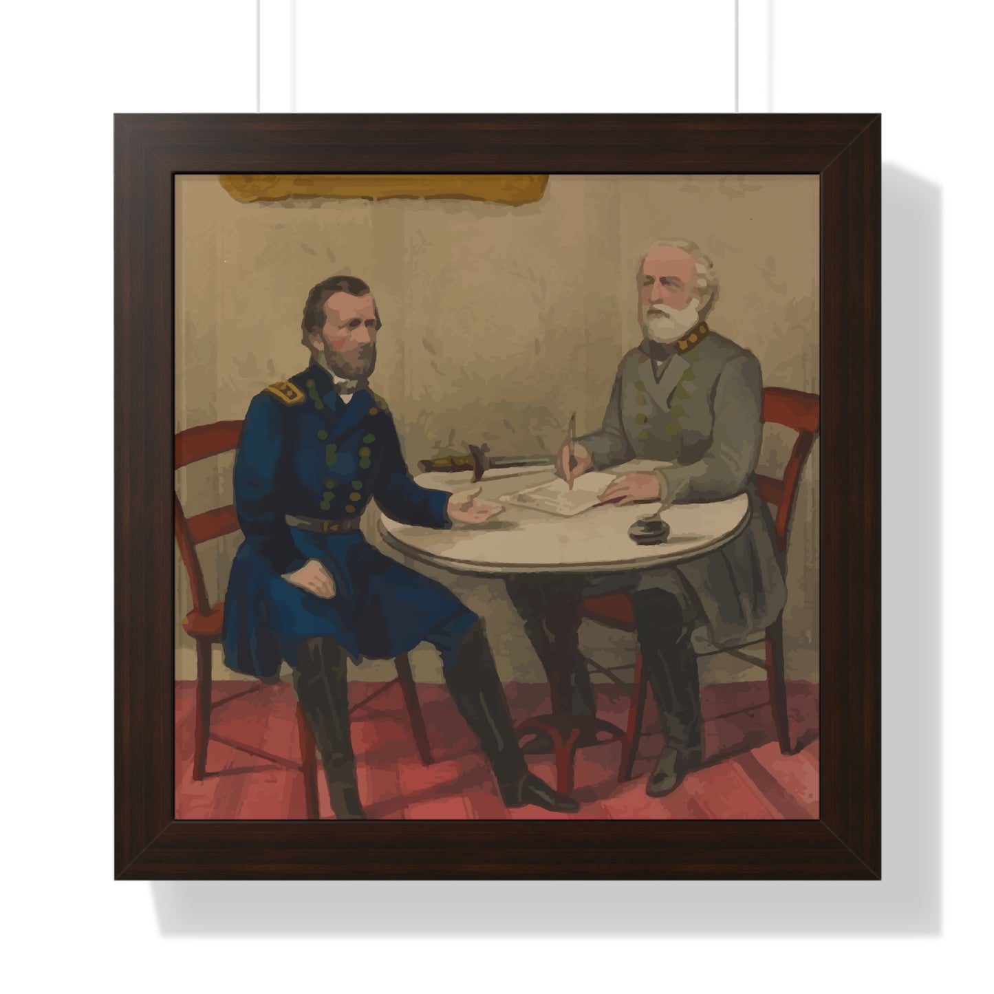 Robert E. Lee's Surrender at Appomattox Framed Painting Poster