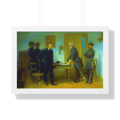 Robert E. Lee Surrenders at Appomattox to General Grant Framed Painting Poster