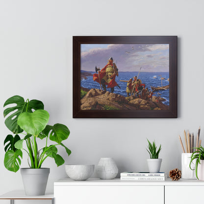 Leif Erikson Discovers America Framed Painting Poster