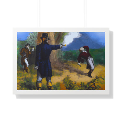 Alexander Hamilton Aaron Burr Duel Framed Painting Poster