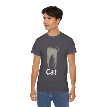 The White Cat Cutout Painting Unisex Ultra Cotton Shirt