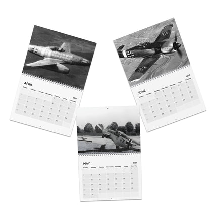Vintage WW2 Black & White Aircraft 2027 Wall Calendar