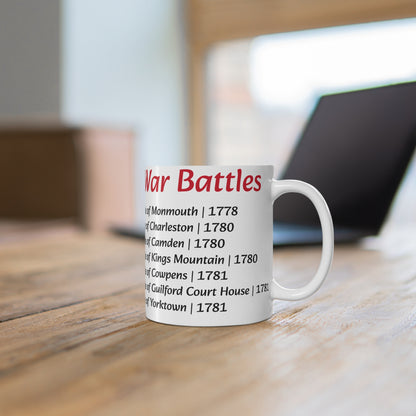 Revolutionary War Battles List Mug