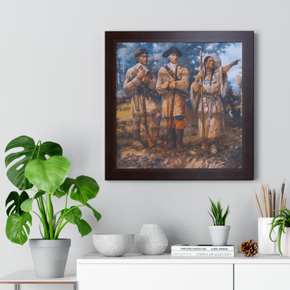 Meriwether Lewis, William Clark, and Sacagawea Framed Painting Poster