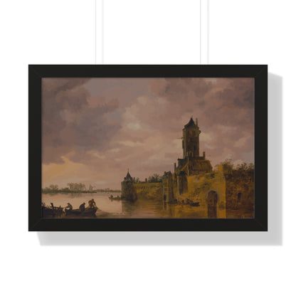 Castle by the Lake Framed Painting Poster