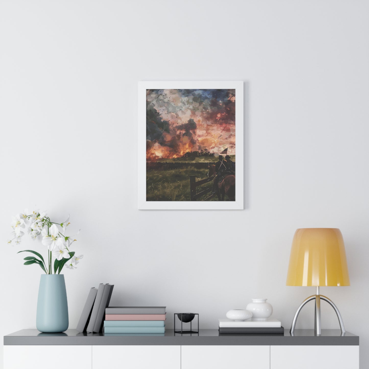 Historical Civil War Sunset Framed Poster