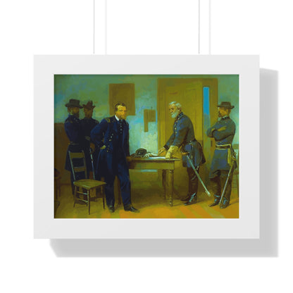 Robert E. Lee Surrenders at Appomattox to General Grant Framed Painting Poster