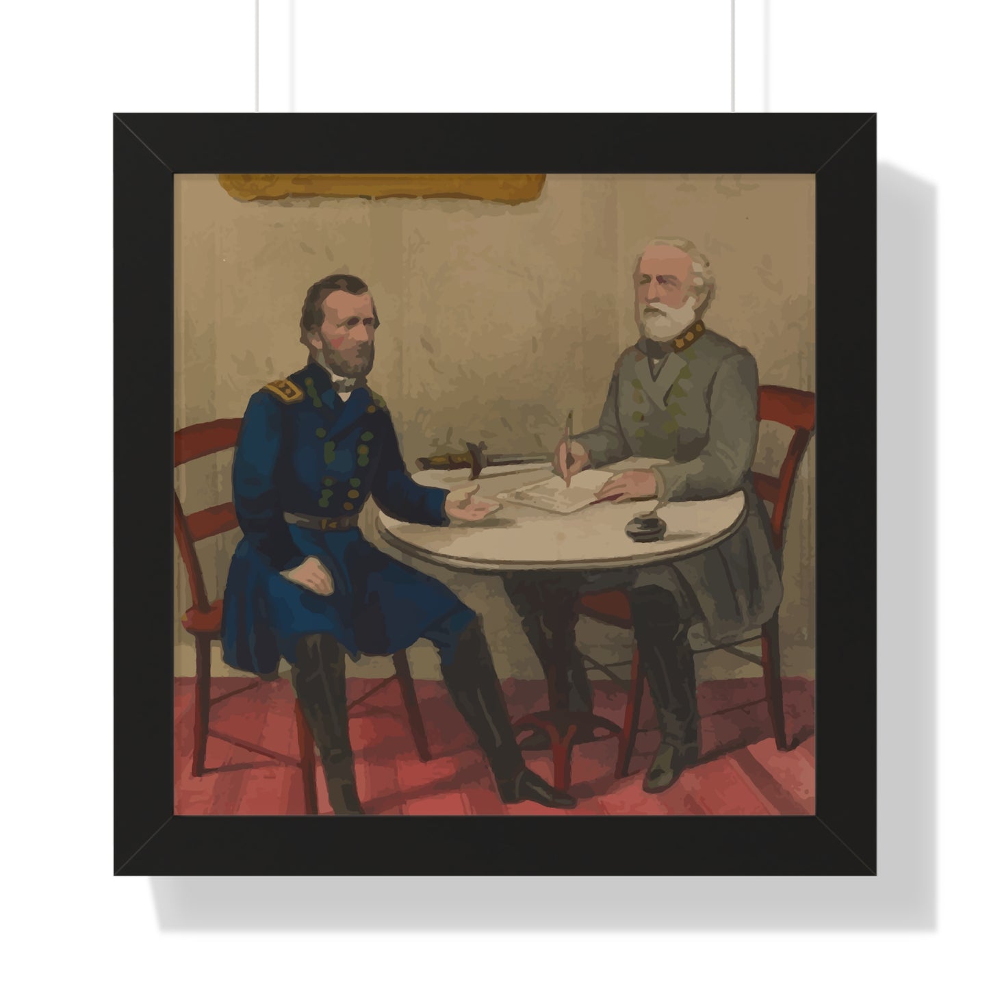 Robert E. Lee's Surrender at Appomattox Framed Painting Poster