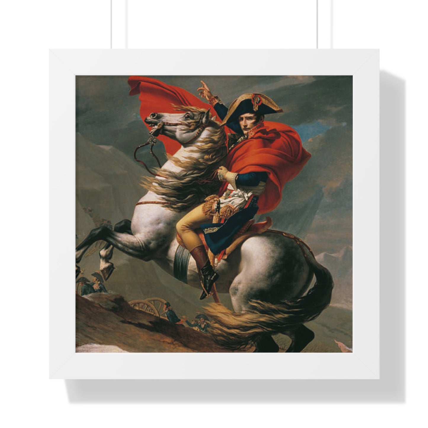 Historical Napoleon Bonaparte at the Great St. Bernard Mountain Alps Painting Poster