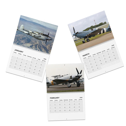 Vintage World War 2 Aircraft 2026 (Grid Style) Calendar