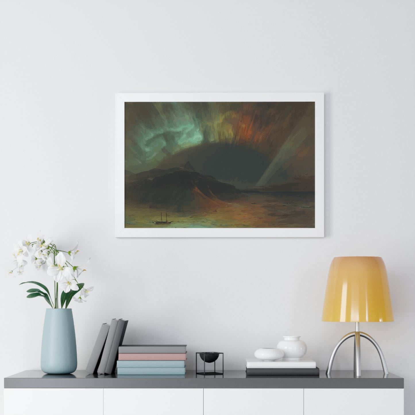 Historical Aurora Borealis Framed Painting Poster