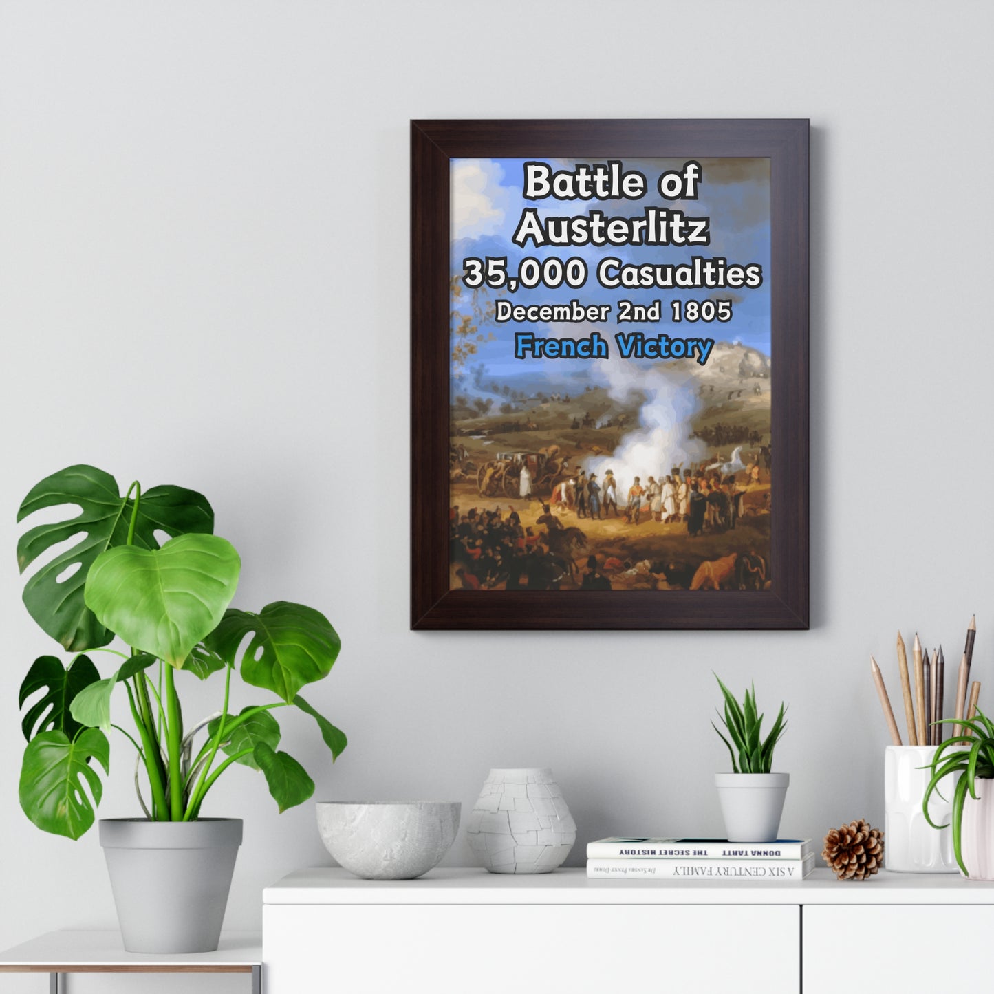 Historical Napoleonic War Battle of Austerlitz Framed Poster