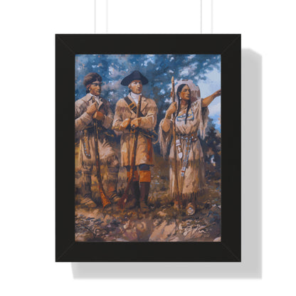 Meriwether Lewis, William Clark, and Sacagawea Framed Painting Poster