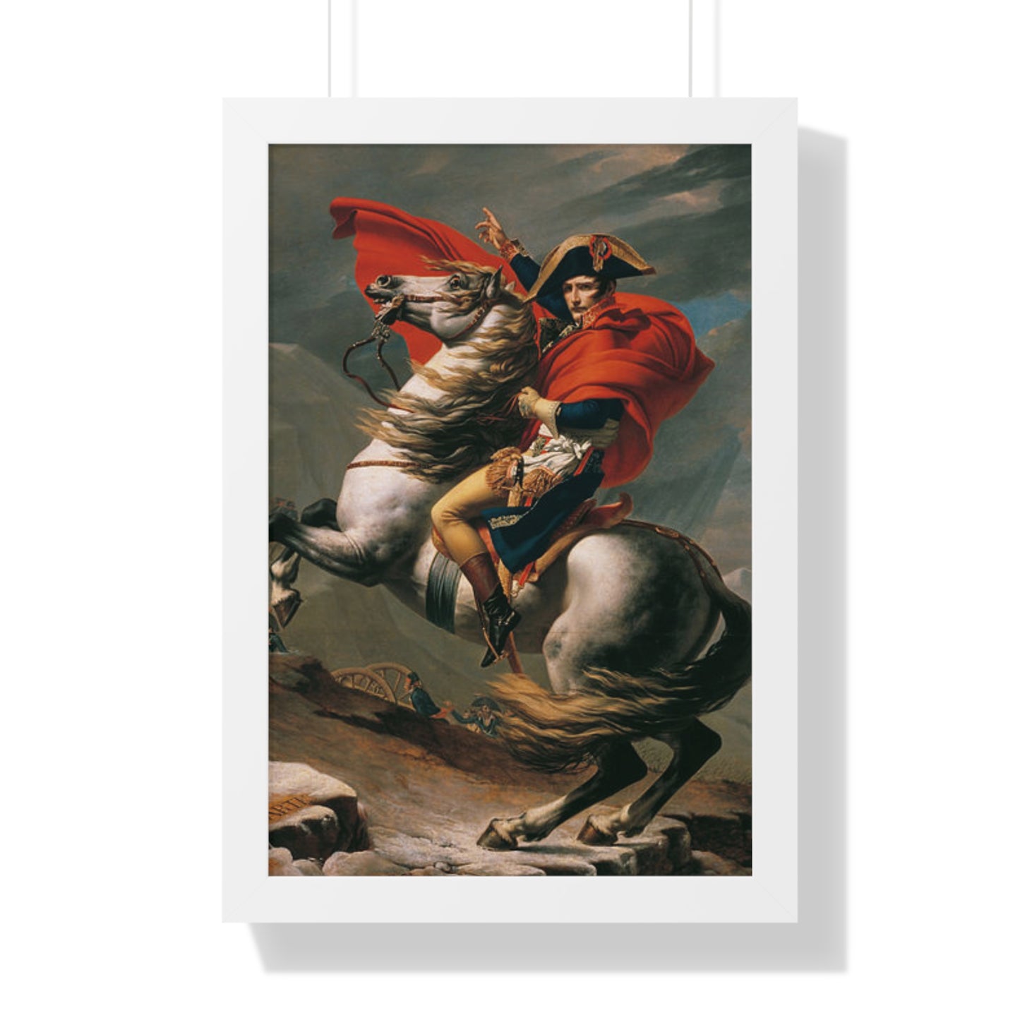 Historical Napoleon Bonaparte at the Great St. Bernard Mountain Alps Painting Poster