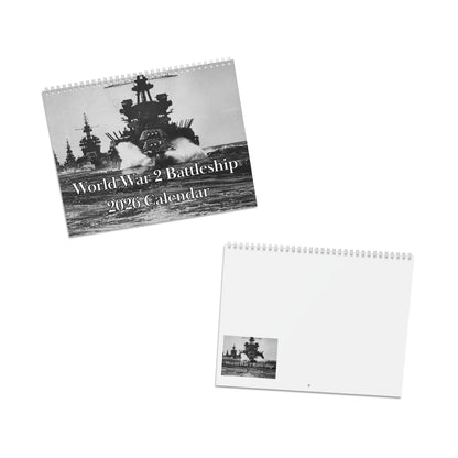 Vintage World War 2 Battleship (Grid Style) 2026 Calendar