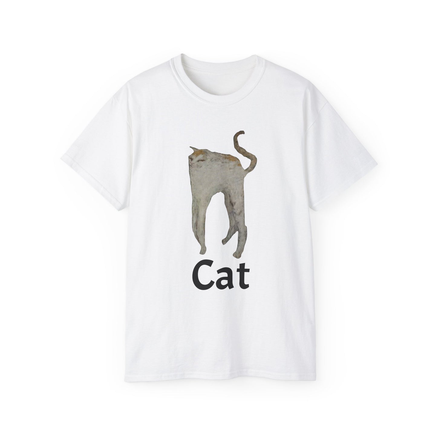 The White Cat Cutout Painting Unisex Ultra Cotton Shirt