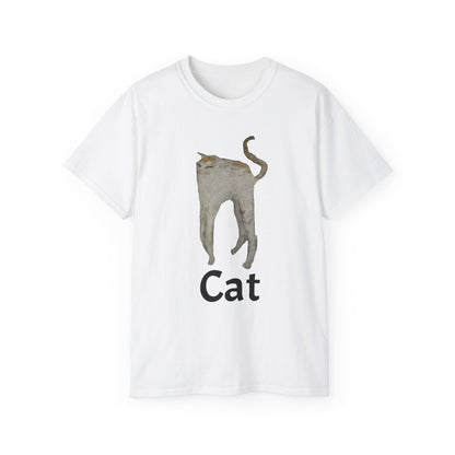 The White Cat Cutout Painting Unisex Ultra Cotton Shirt