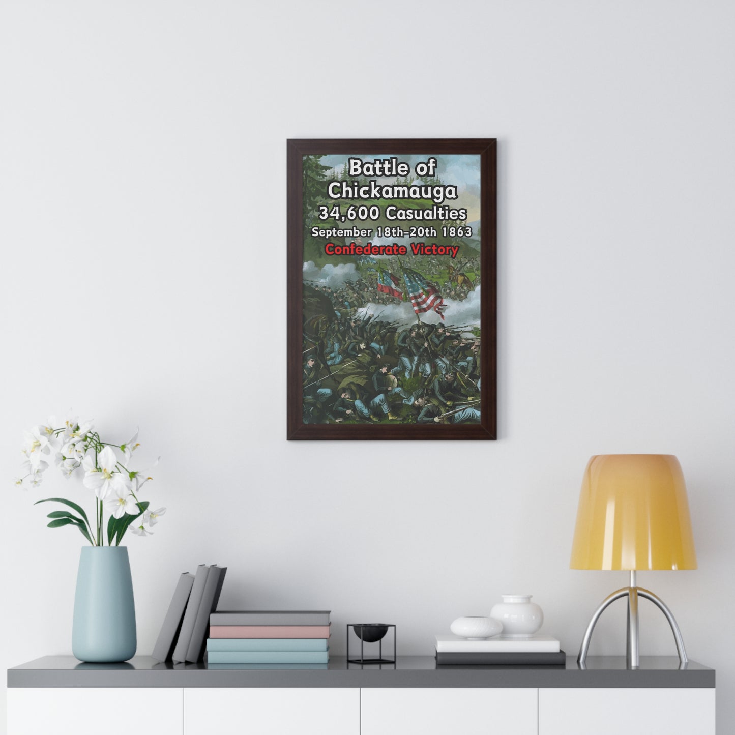 Gerahmtes Poster Historische Schlacht von Chickamauga