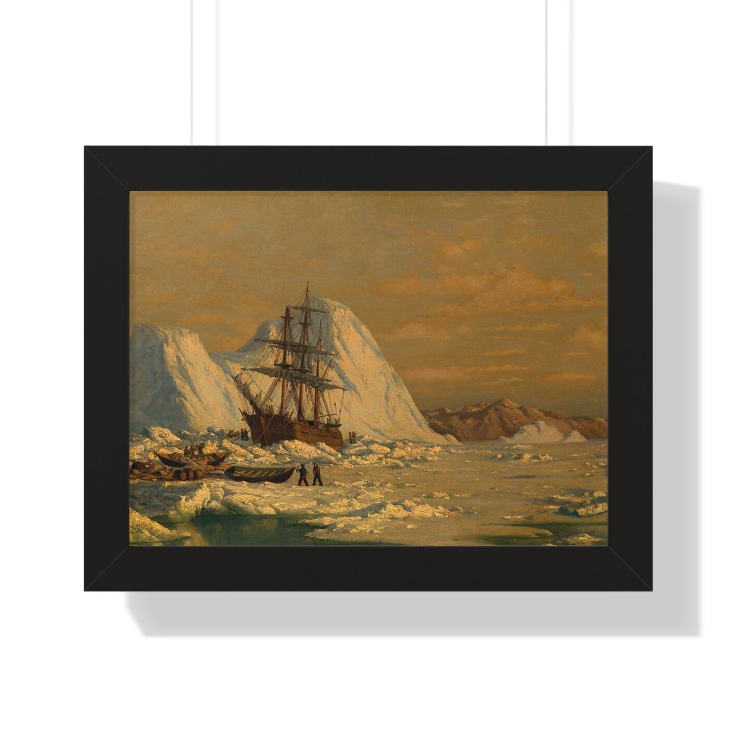 Historical An Incident of Whaling Framed Painting Poster