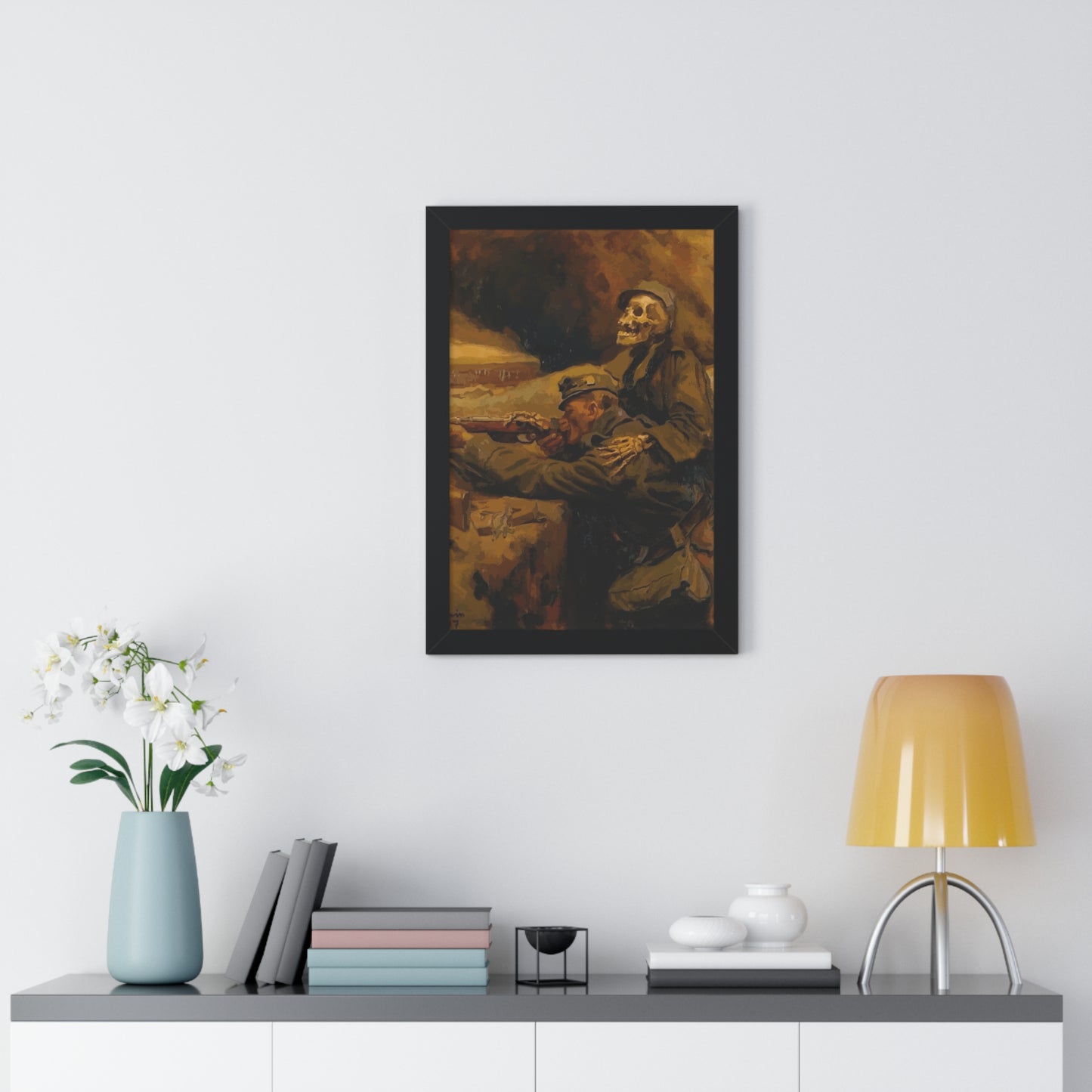 Death and the Soldier Framed Painting Poster