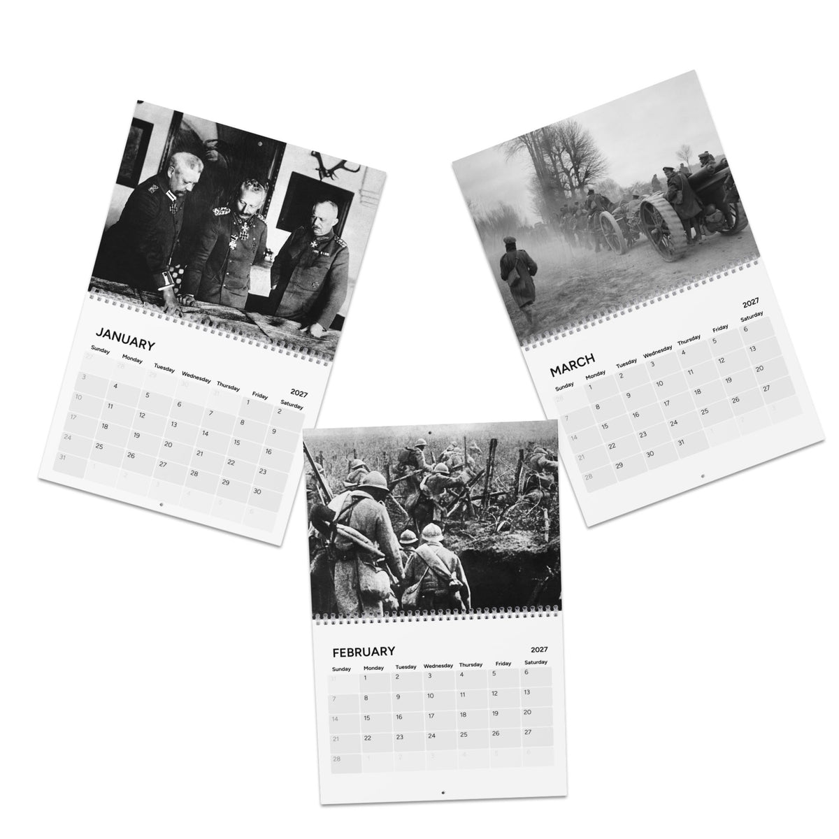Historical Military Photo Wall Calendar 2027 — WWI Vintage Aviation & Officers