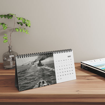 War History Desktop Calendar 2027 — World War I Vintage Photo Grid Calendar