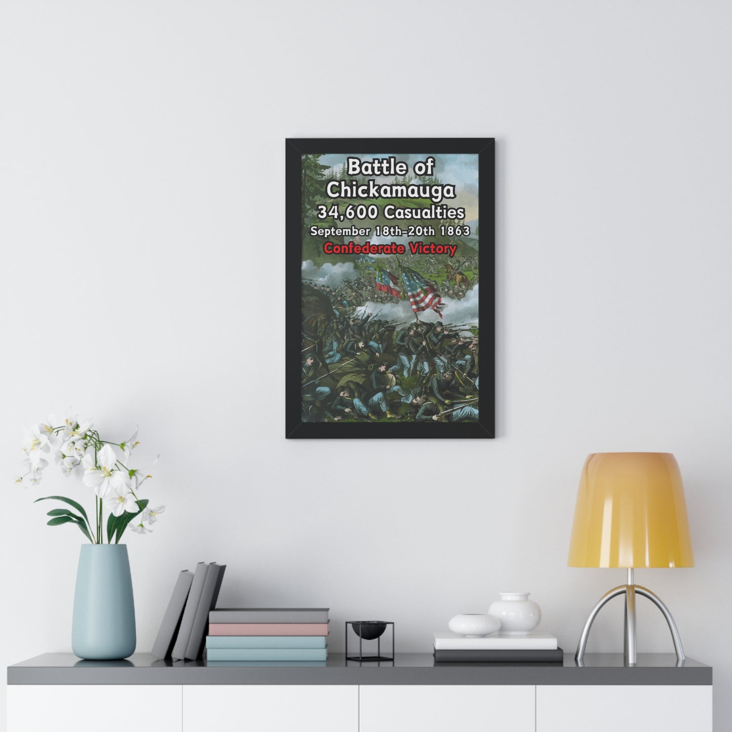 Gerahmtes Poster Historische Schlacht von Chickamauga