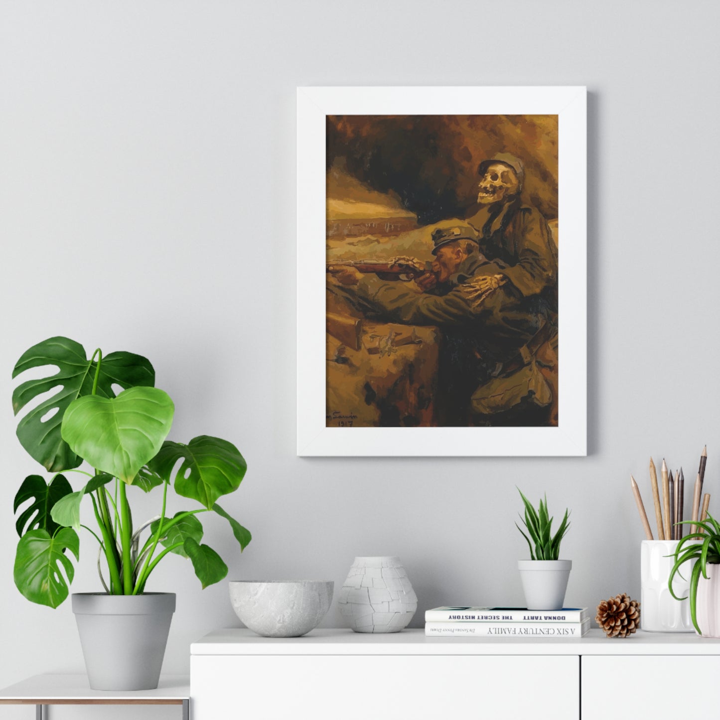 Death and the Soldier Framed Painting Poster