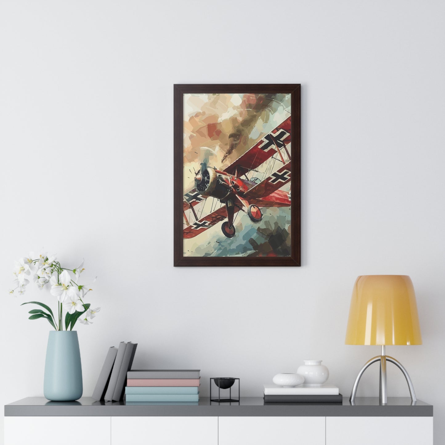 Gerahmtes Poster Red Baron Flugzeug