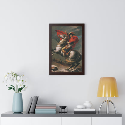 Historical Napoleon Bonaparte at the Great St. Bernard Mountain Alps Painting Poster