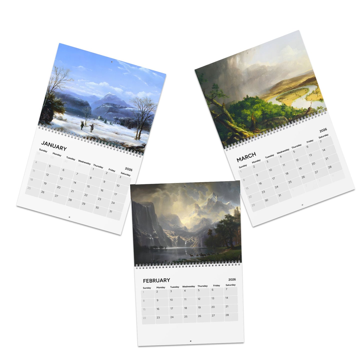 2026 American Landscape (Grid Style) Calendar