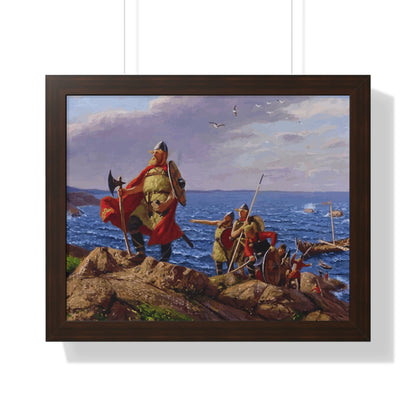 Leif Erikson Discovers America Framed Painting Poster