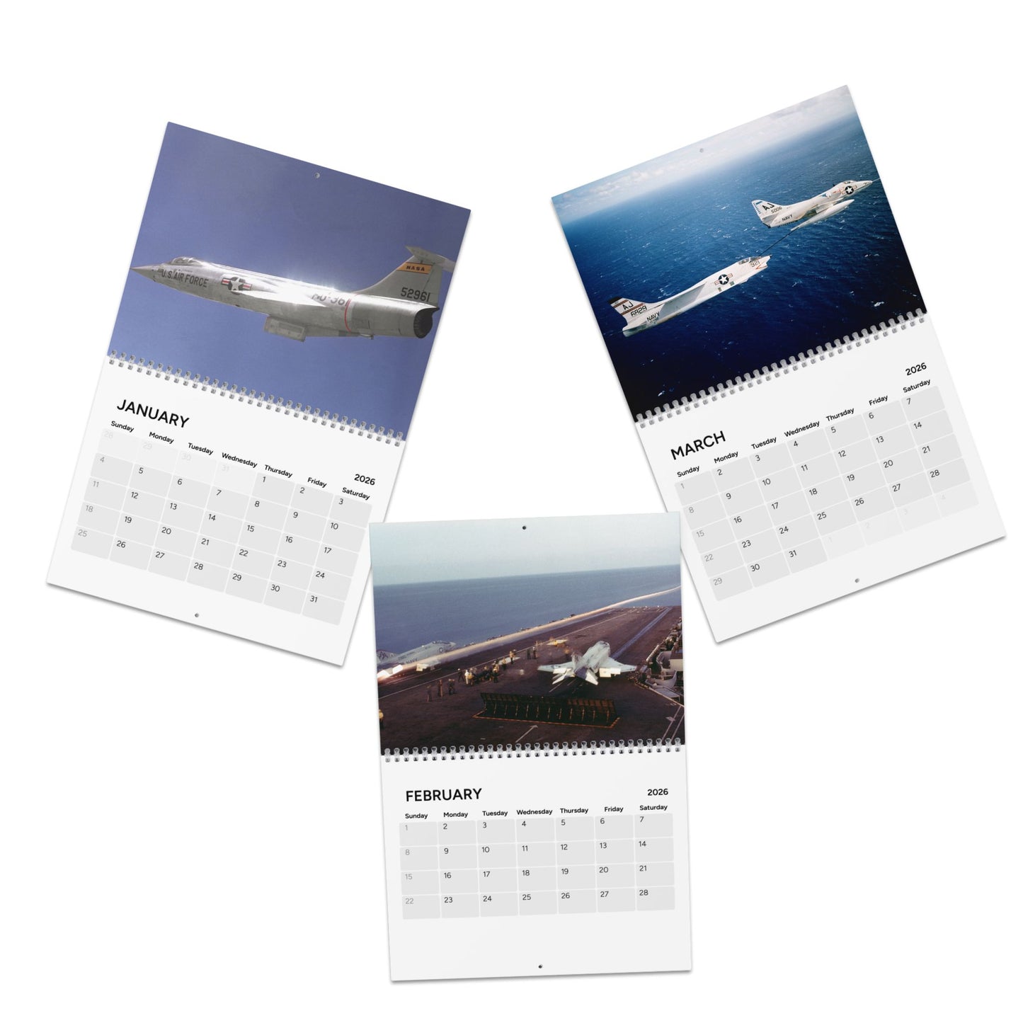 Vintage US Jets (Grid Style) 2026 Calendar