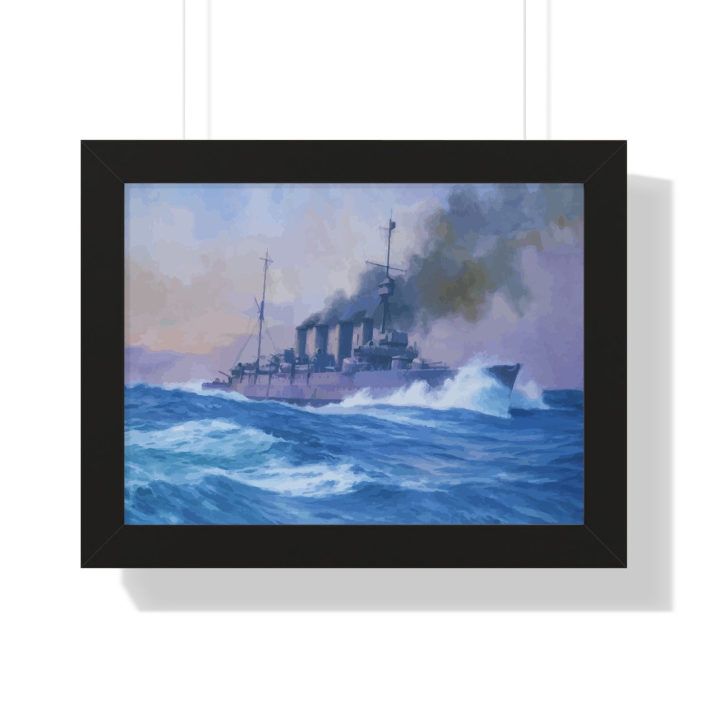 HMS Southampton at the Battle of Jutland Framed Painting Poster