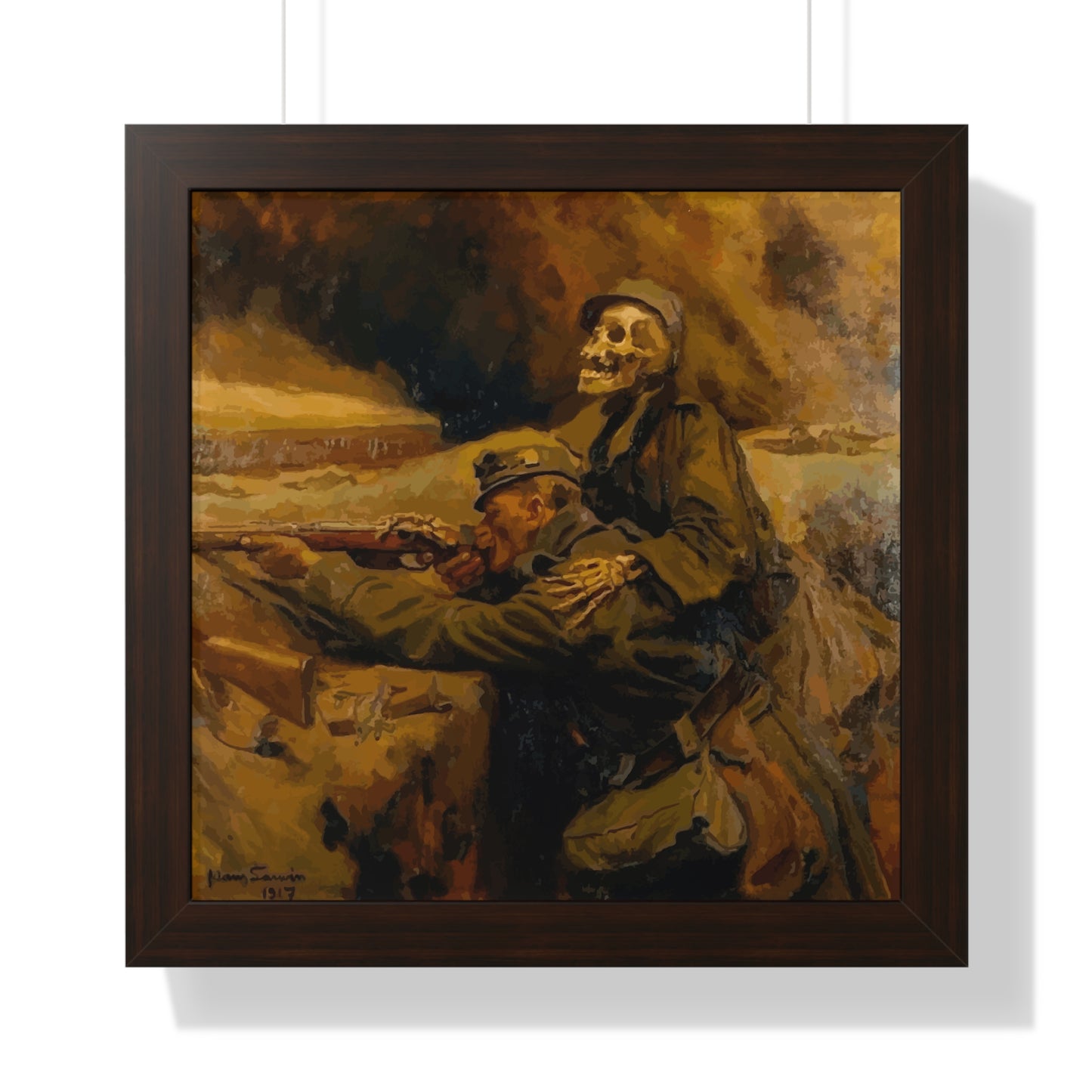 Death and the Soldier Framed Painting Poster