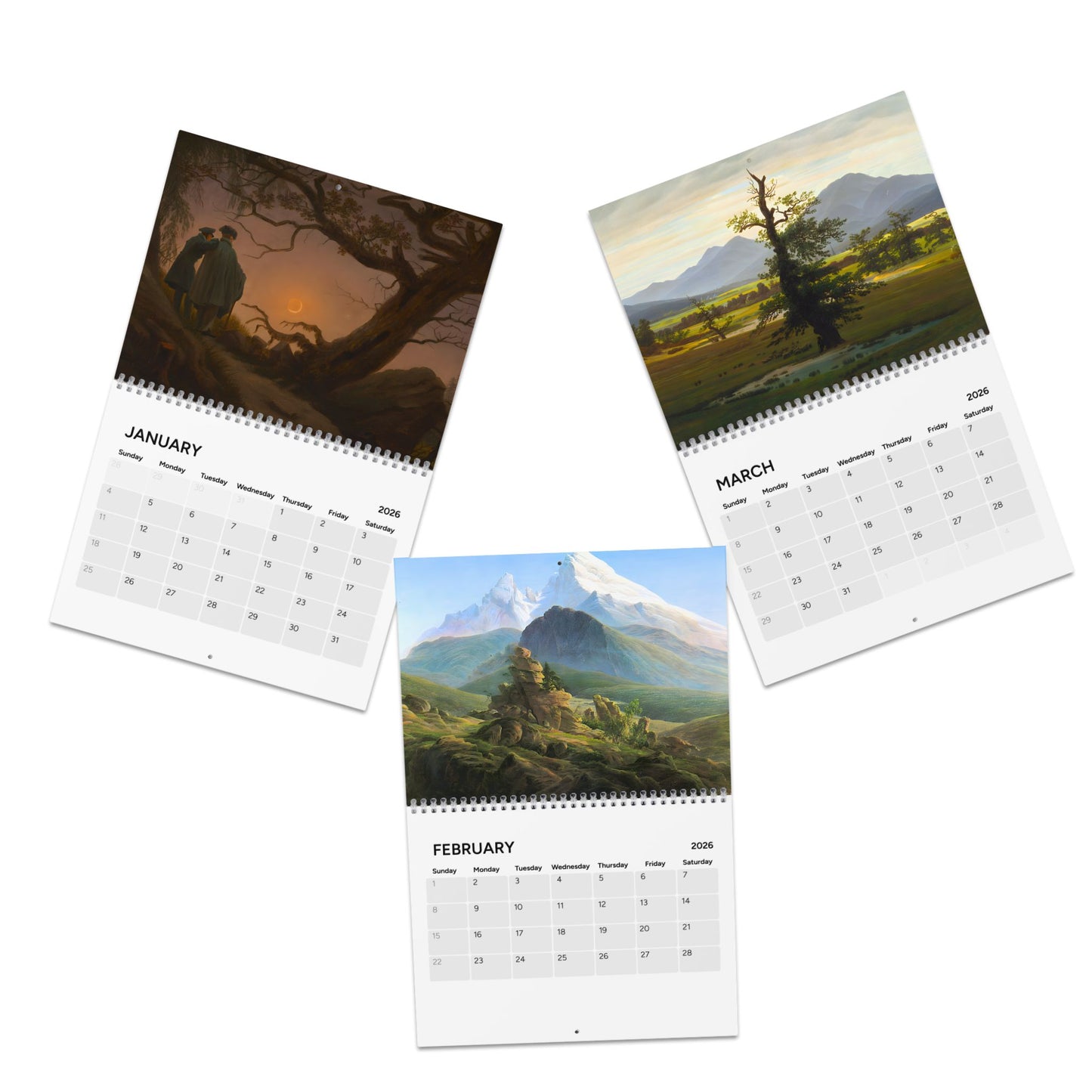 Caspar David Friedrich 2026 (Grid Style) Calendar