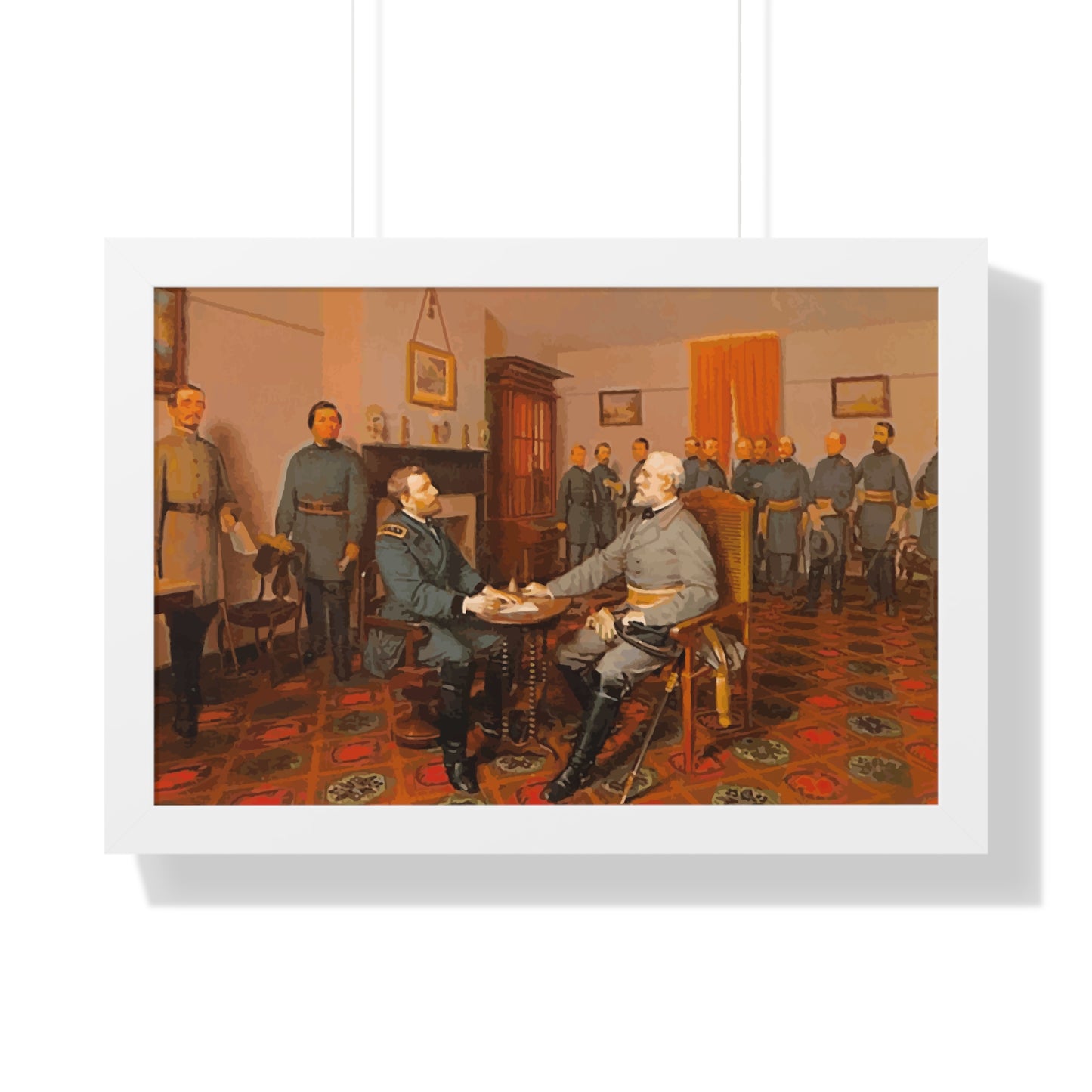 Robert E. Lee's Surrender at Appomattox Framed Painting Poster