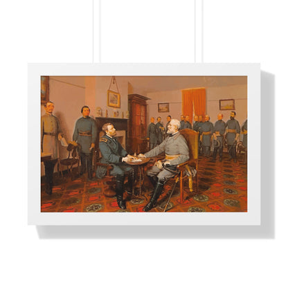 Robert E. Lee's Surrender at Appomattox Framed Painting Poster