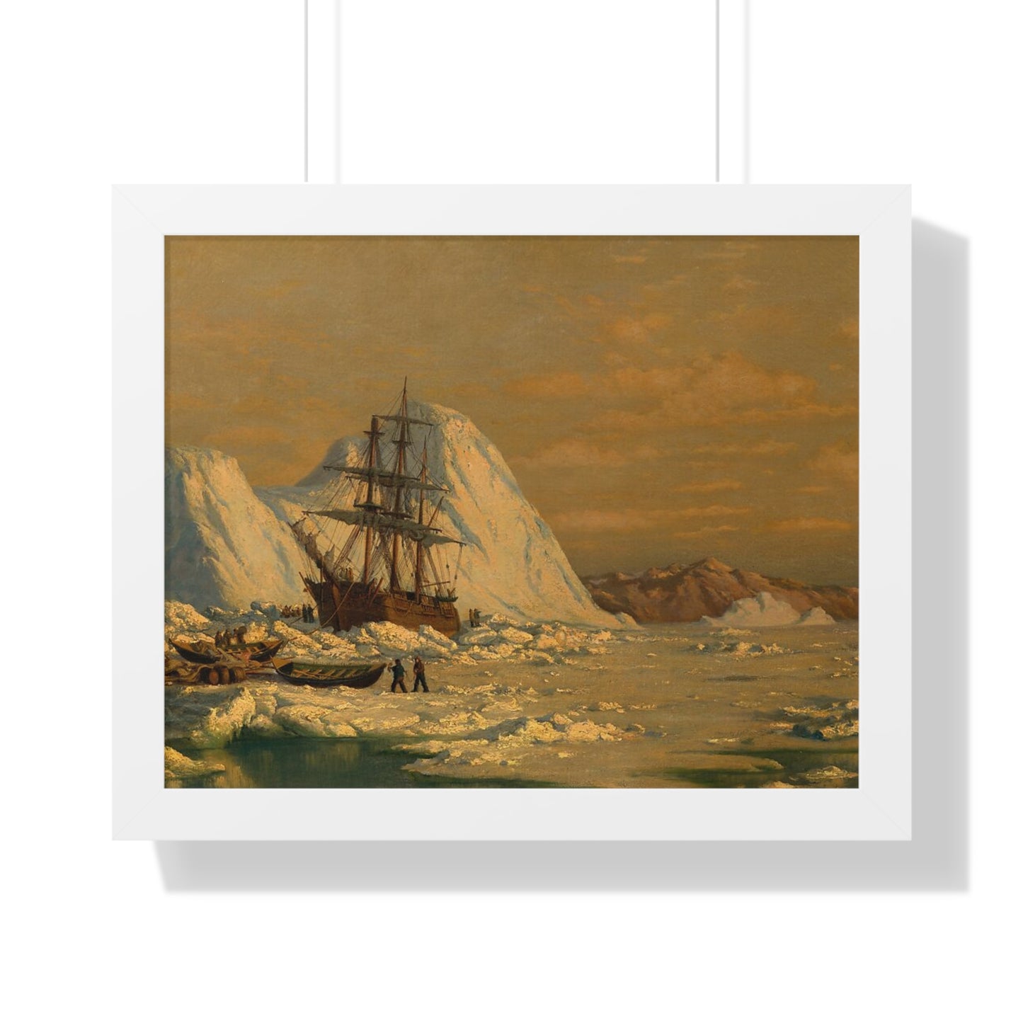 Historical An Incident of Whaling Framed Painting Poster