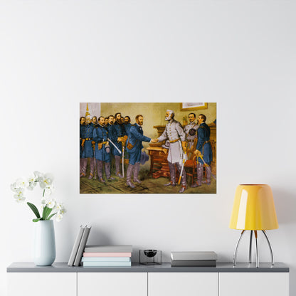 General Robert E. Lee surrenders at Appomattox Court House Matte Painting Poster