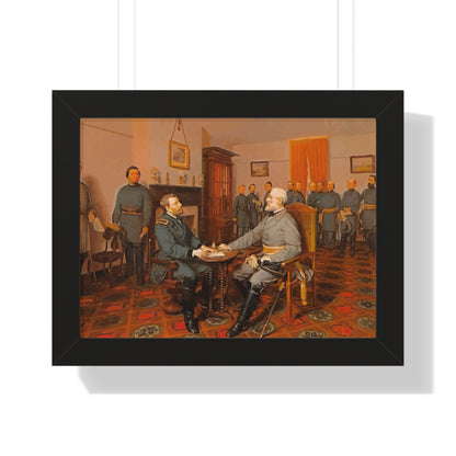 Robert E. Lee's Surrender at Appomattox Framed Painting Poster