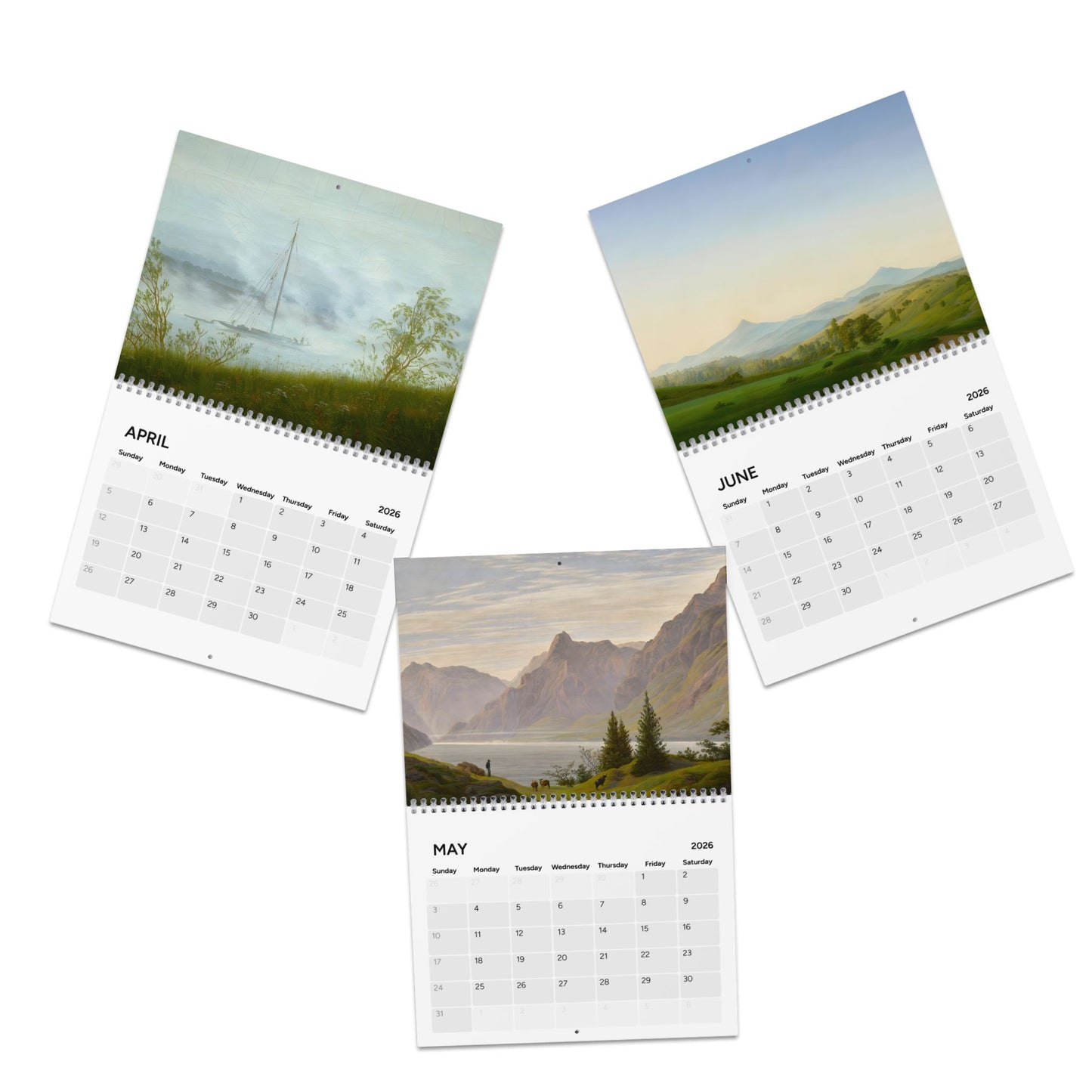 Caspar David Friedrich 2026 (Grid Style) Calendar