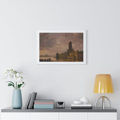 Castle by the Lake Framed Painting Poster