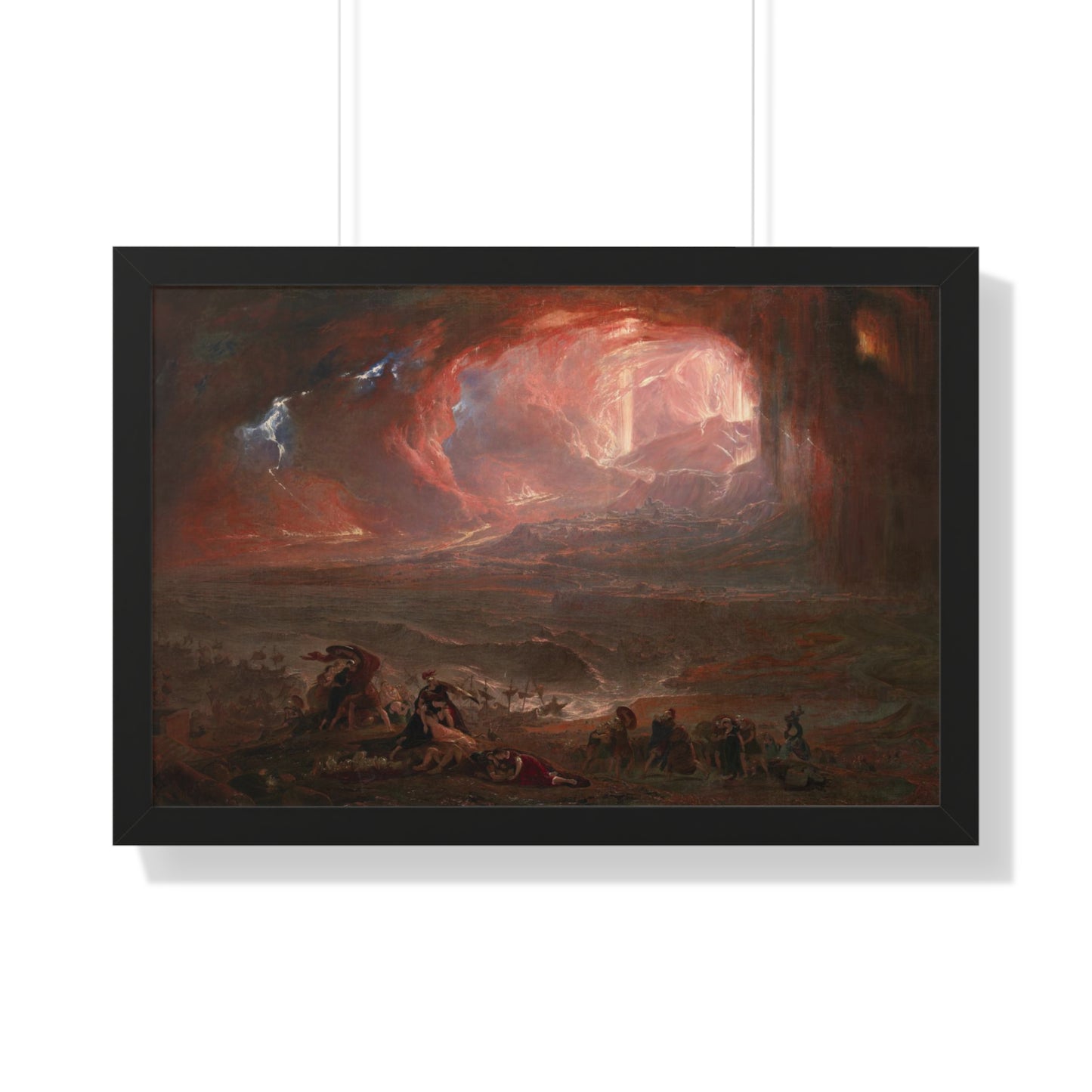 Historical Destruction of Pompeii and Herculaneum Framed Painting Poster