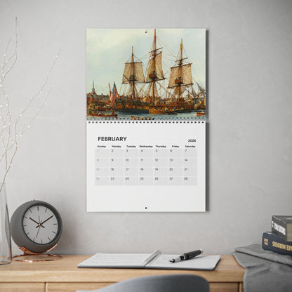 400 Years of American Ship (Grid Style) 2026 Calendar